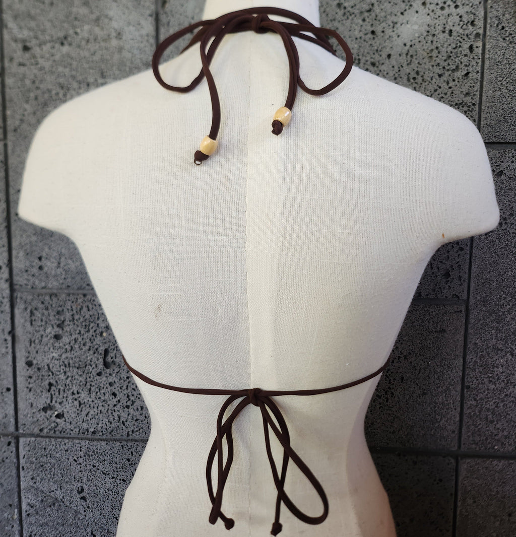 Loco Boutique Aloha Friday Chocolate Triangle Bikini Top-2