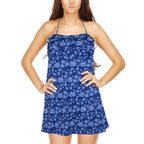 Loco Boutique Floral Stitch 3-Tier Ruffled Front Dress-0