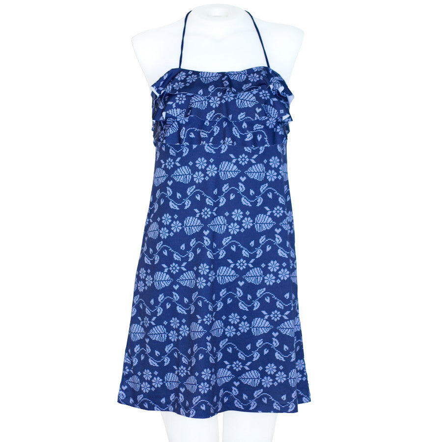 Loco Boutique Floral Stitch 3-Tier Ruffled Front Dress-1