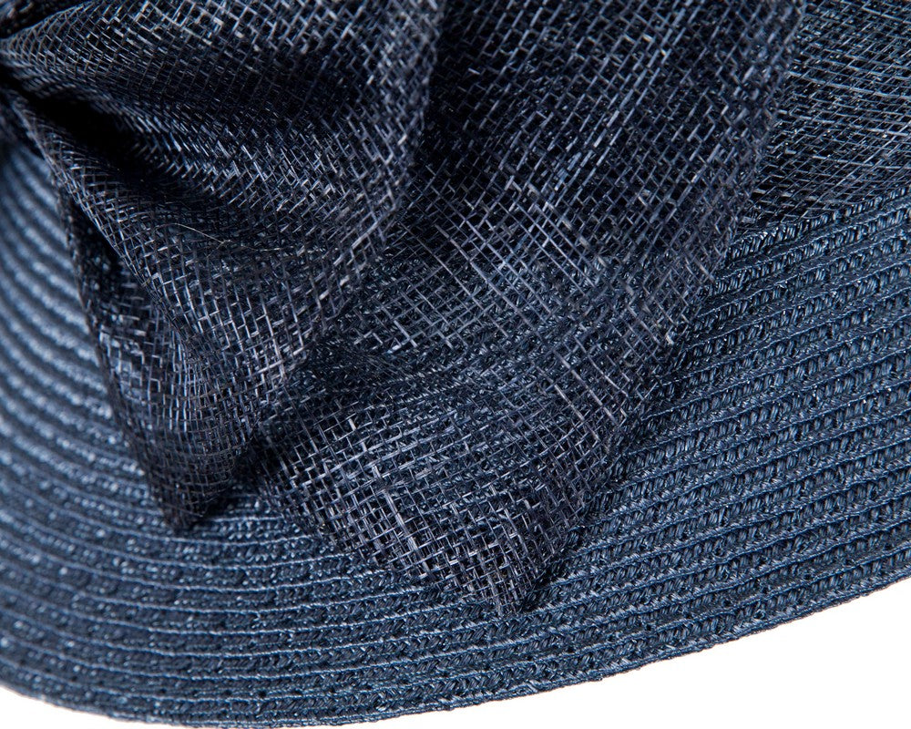 Navy cloche hat with bow by Max Alexander