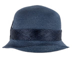 Navy cloche hat with bow by Max Alexander