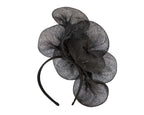Large black sinamay flower fascinator by Max Alexander MA918-3