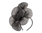 Large black sinamay flower fascinator by Max Alexander MA918-1
