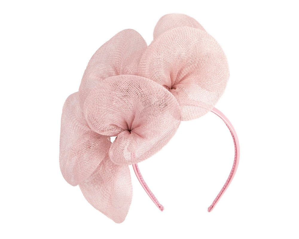 Large dusty pink sinamay flower fascinator by Max Alexander-1