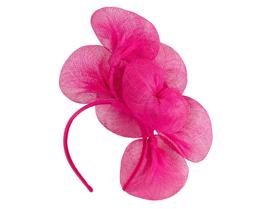 Large fuchsia sinamay flower fascinator by Max Alexander-3