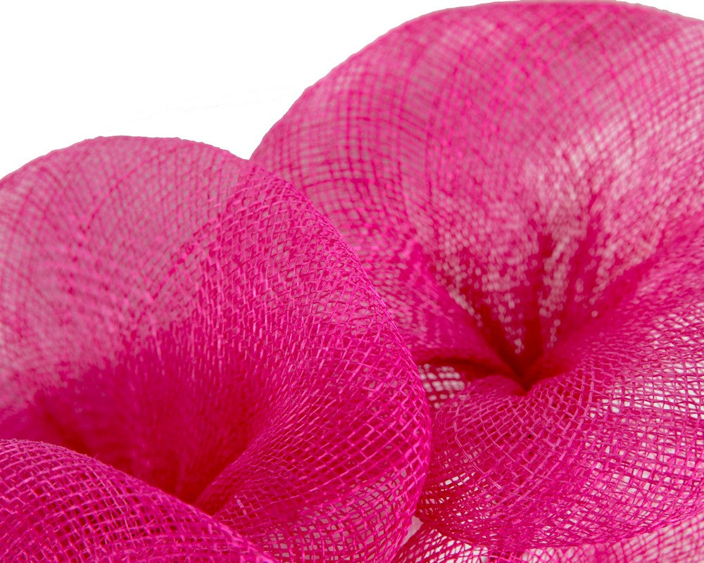 Large fuchsia sinamay flower fascinator by Max Alexander-2