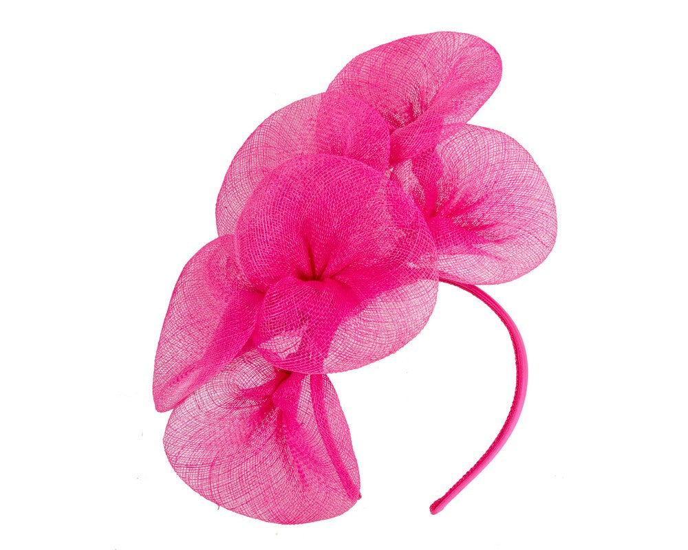 Large fuchsia sinamay flower fascinator by Max Alexander-1