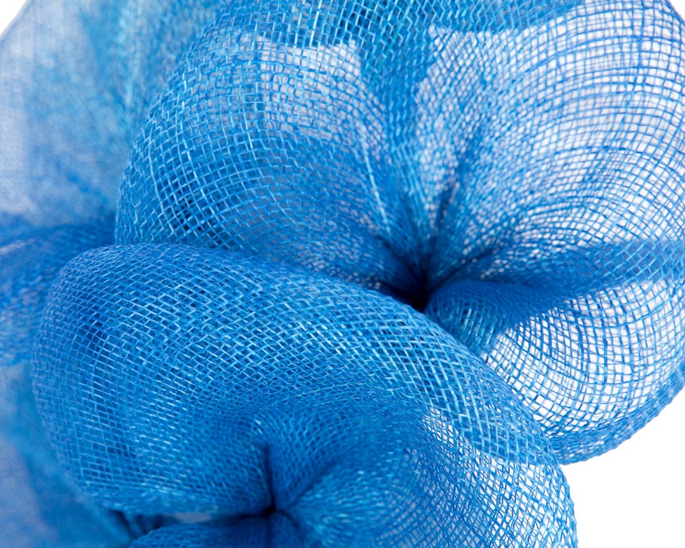 Large blue sinamay flower fascinator by Max Alexander MA918-2