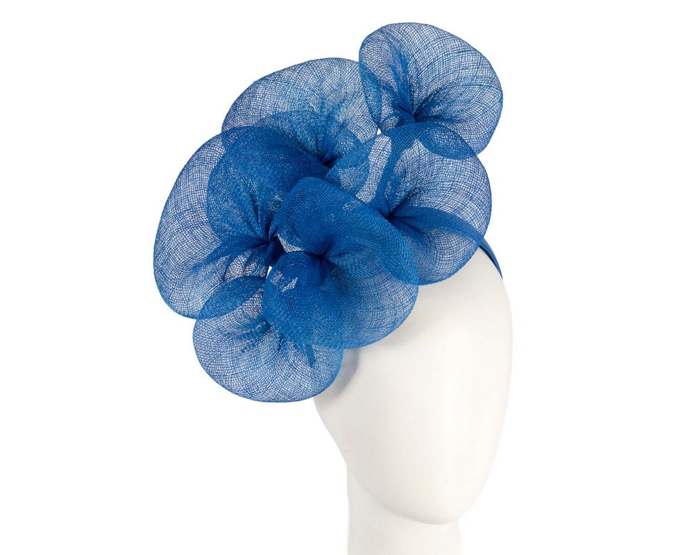 Large blue sinamay flower fascinator by Max Alexander MA918-0