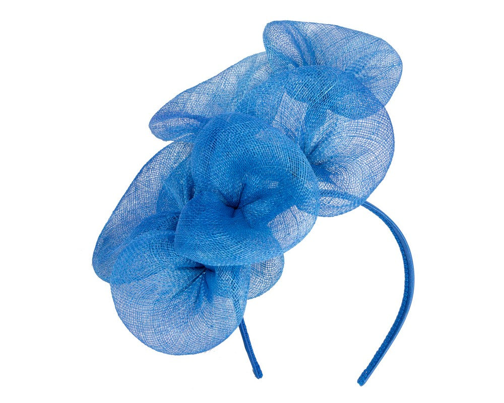 Large blue sinamay flower fascinator by Max Alexander MA918-1
