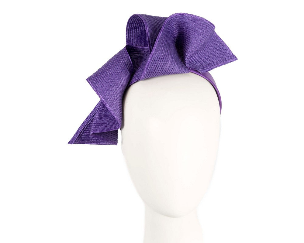 Large purple wave racing fascinator by Max Alexander-0