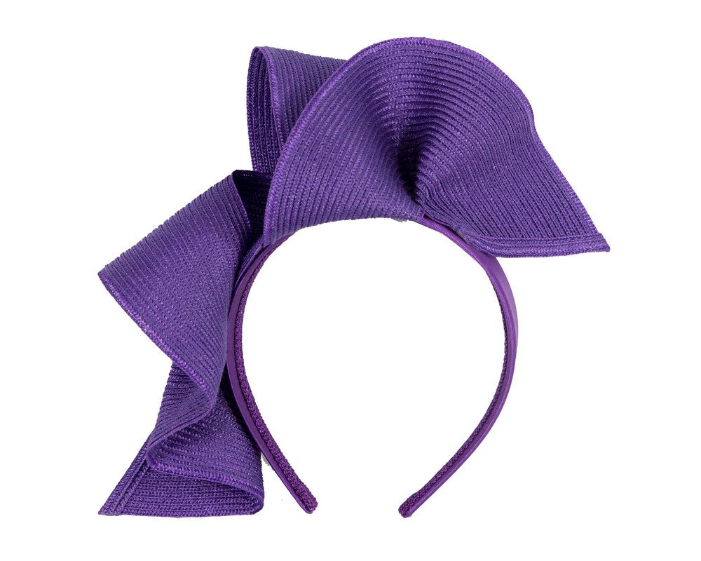 Large purple wave racing fascinator by Max Alexander-1