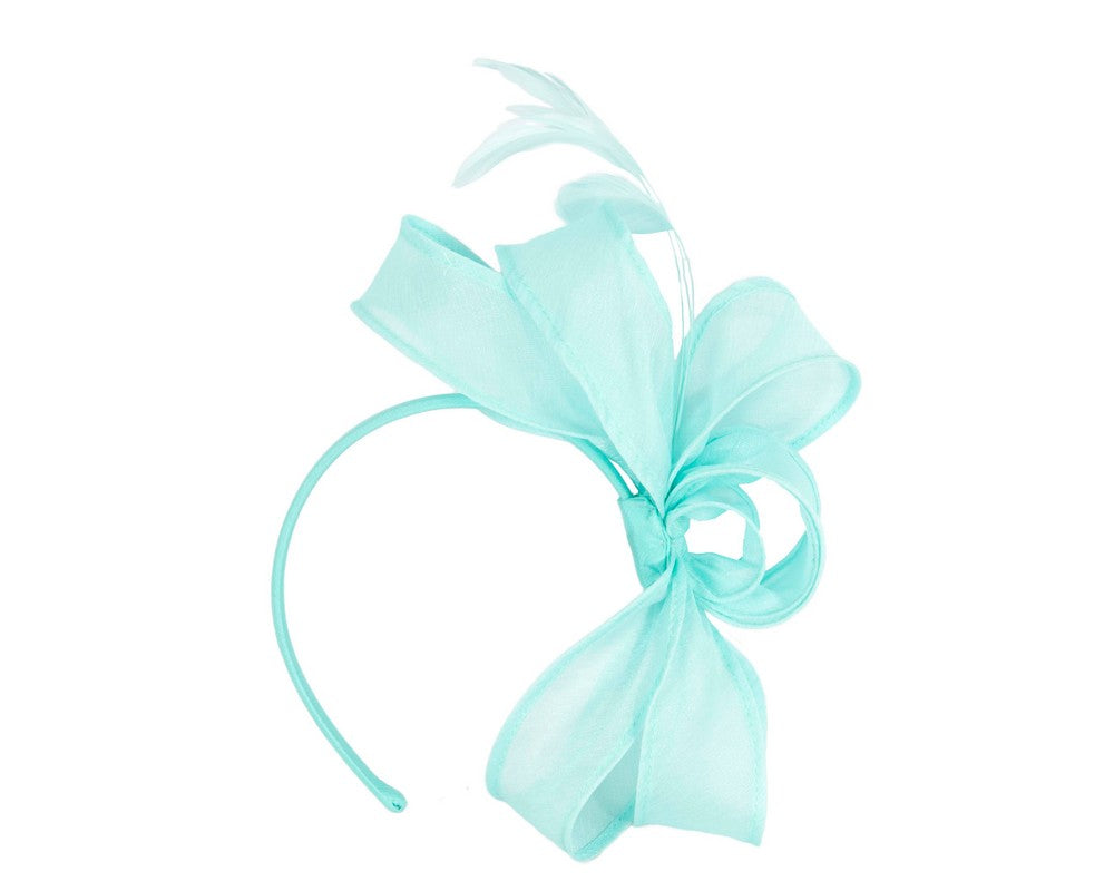 Light blue organza fascinator by Max Alexander-3