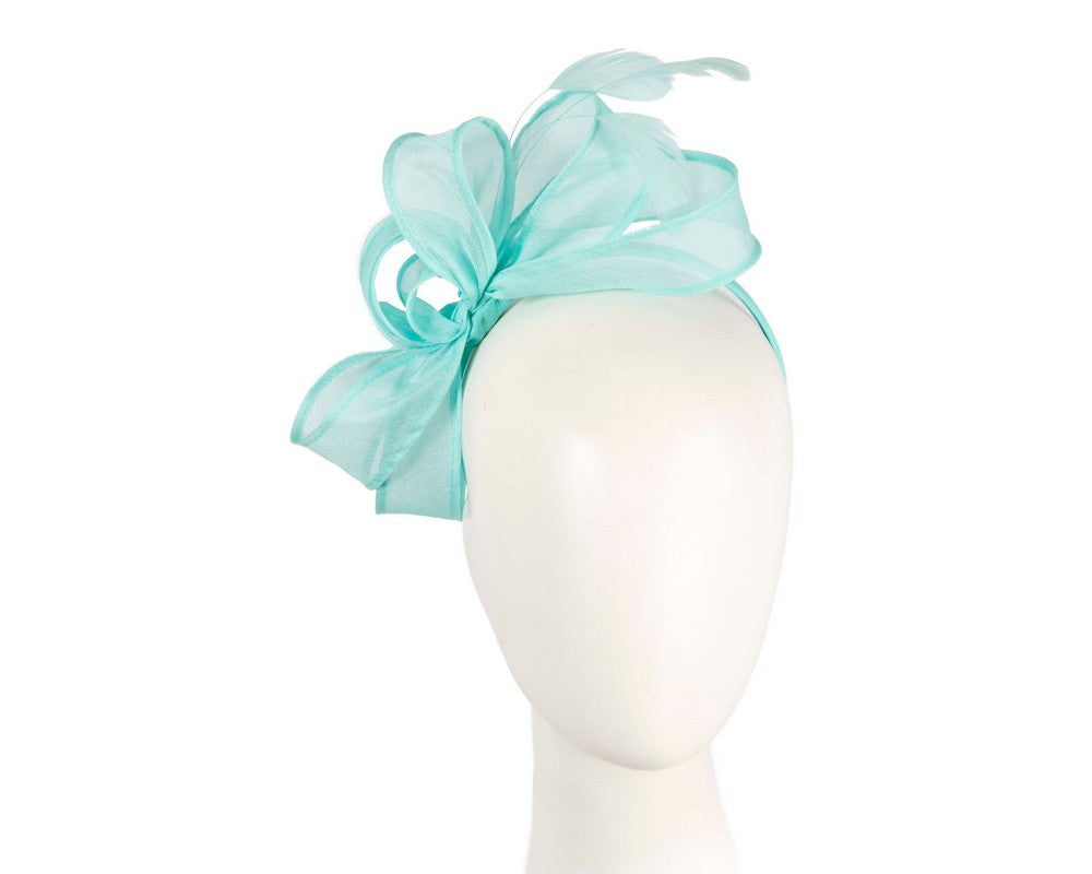 Light blue organza fascinator by Max Alexander-0