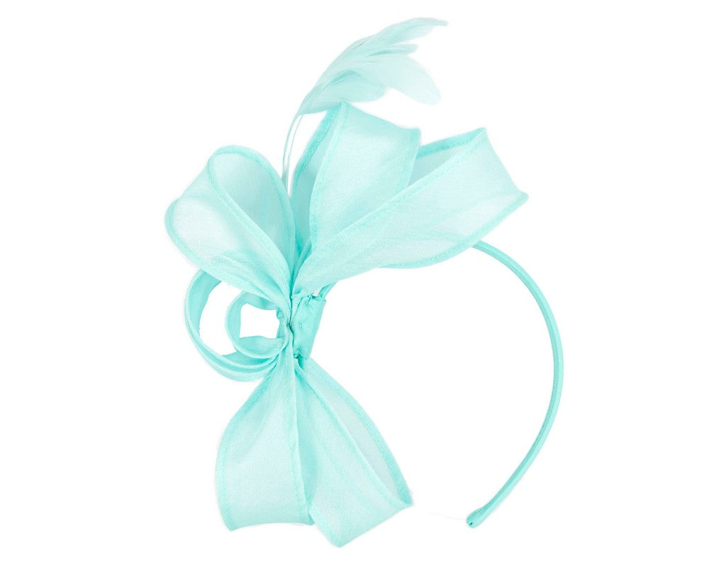 Light blue organza fascinator by Max Alexander-1