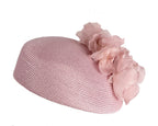 Modern dusty pink beret hat with flowers by Max Alexander-5