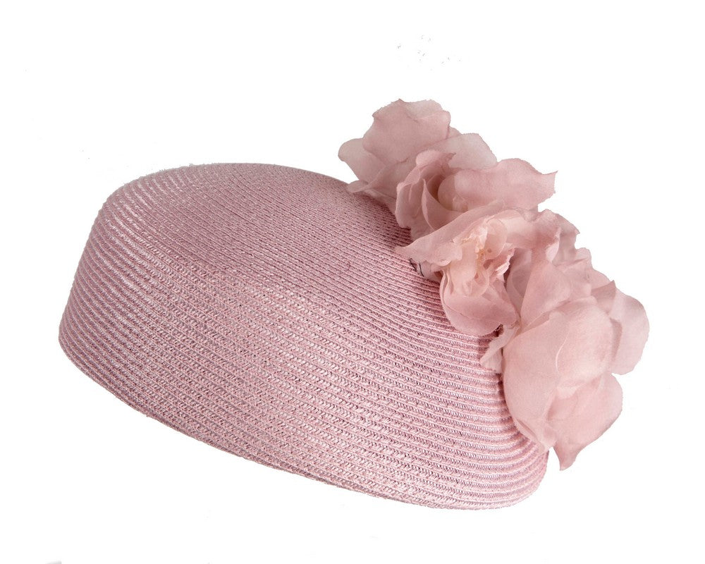 Modern dusty pink beret hat with flowers by Max Alexander-5