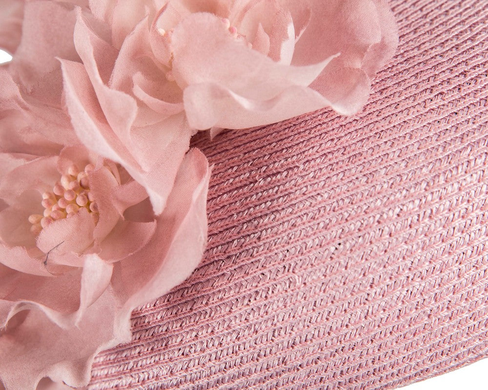 Modern dusty pink beret hat with flowers by Max Alexander-4