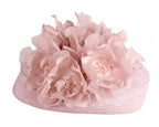 Modern dusty pink beret hat with flowers by Max Alexander-2