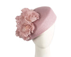 Modern dusty pink beret hat with flowers by Max Alexander-0