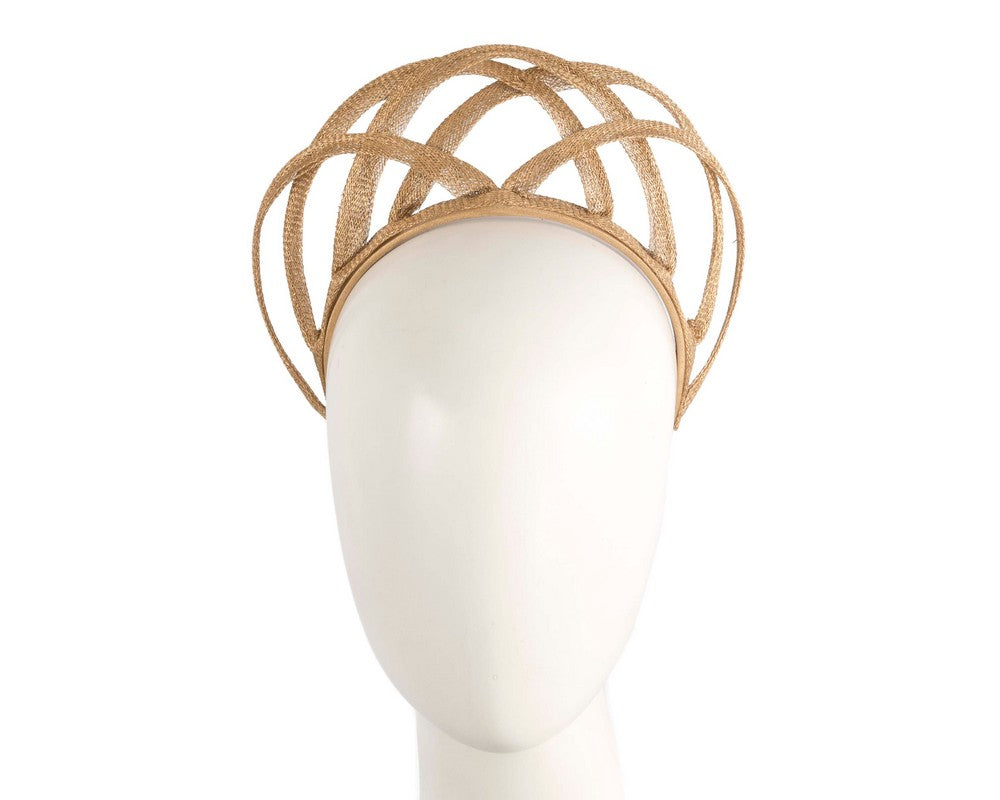 Gold crown halo fascinator by Max Alexander-0