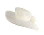 Cream wide brim sinamay fashion hat by Max Alexander-5