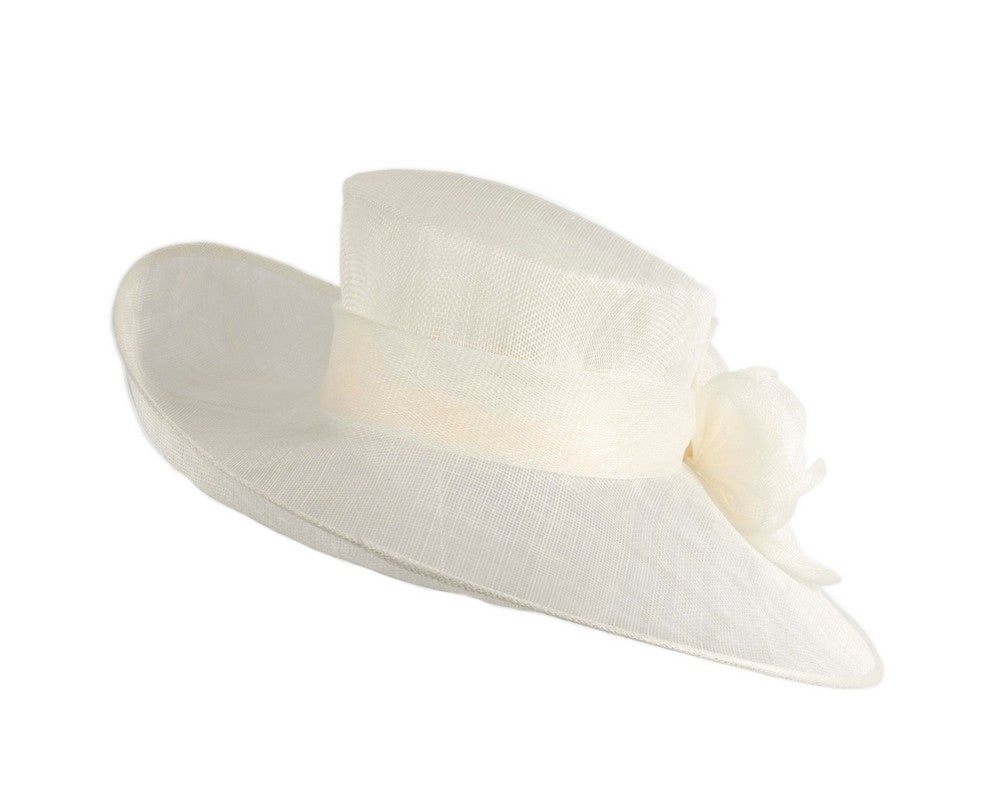 Cream wide brim sinamay fashion hat by Max Alexander-5