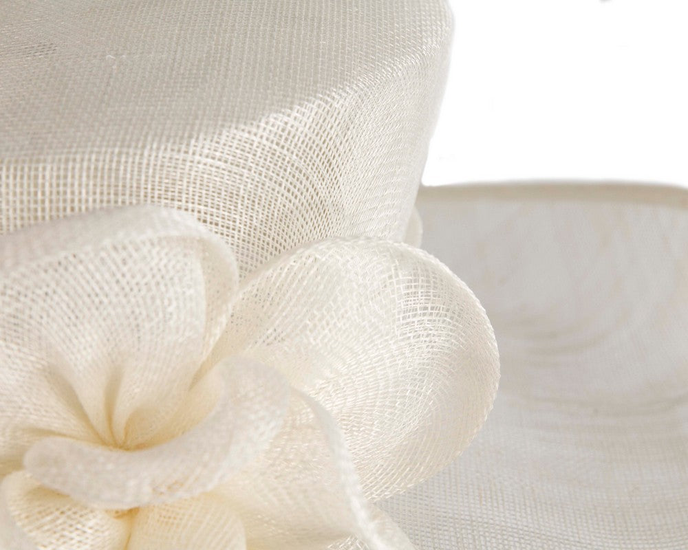 Cream wide brim sinamay fashion hat by Max Alexander-4