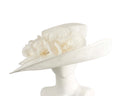 Cream wide brim sinamay fashion hat by Max Alexander-0