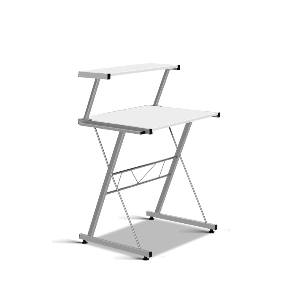 NNEDSZ Corner Metal Pull Out Table Desk - White