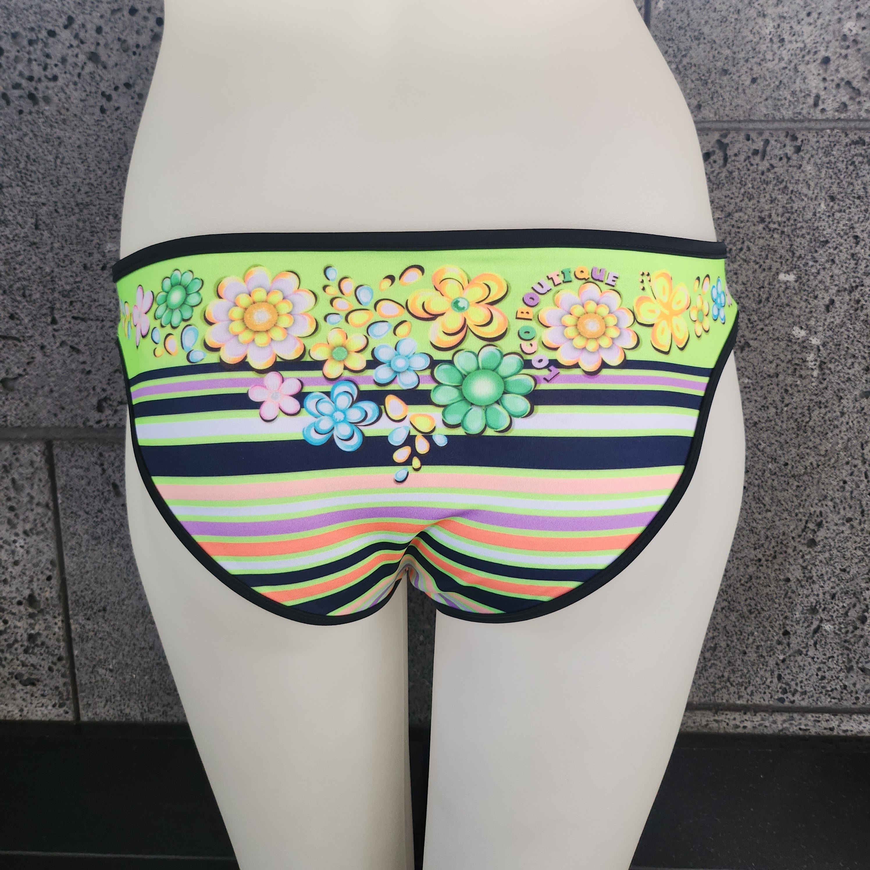 Loco Boutique Flower & Stripe Reversible Bottom-2