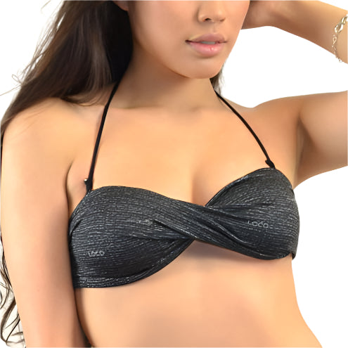 Loco Boutique Burlap Twisted Bandeau-1