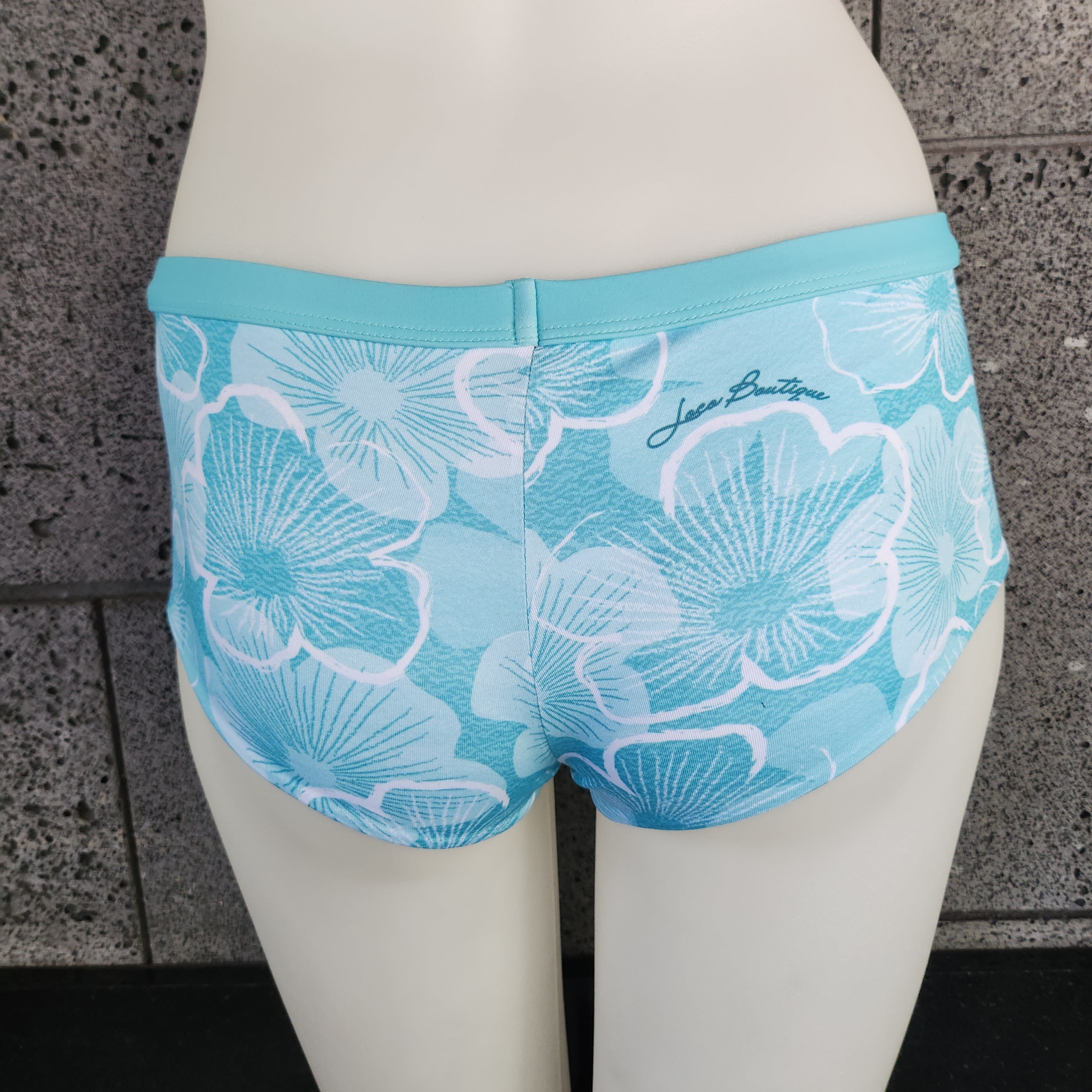 Loco Boutique Hibiscus Line Reversible Boyshort Swim Bottom-3