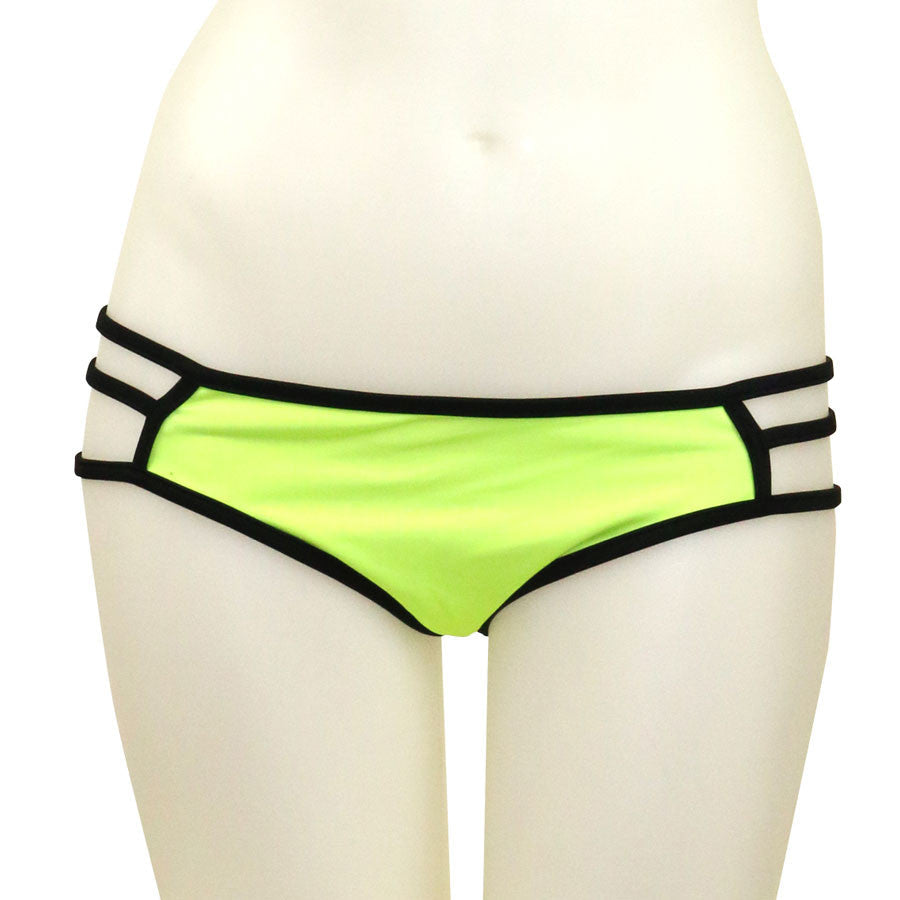 Loco Boutique Neon Black Piping Strappy Sides Bikini Bottom-5