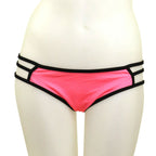 Loco Boutique Neon Black Piping Strappy Sides Bikini Bottom-0