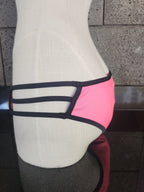 Loco Boutique Neon Black Piping Strappy Sides Bikini Bottom-2