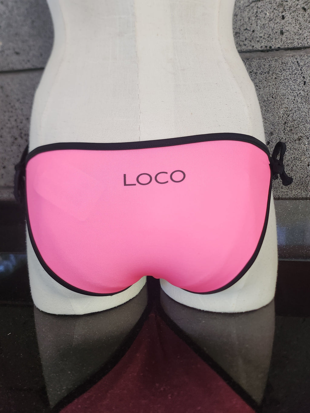 Loco Boutique Neon Black Piping Removable Bows-1