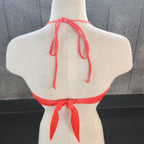 Loco Boutique Woman's Solid Logo Long Flounce Bandeau Bikini Top-3