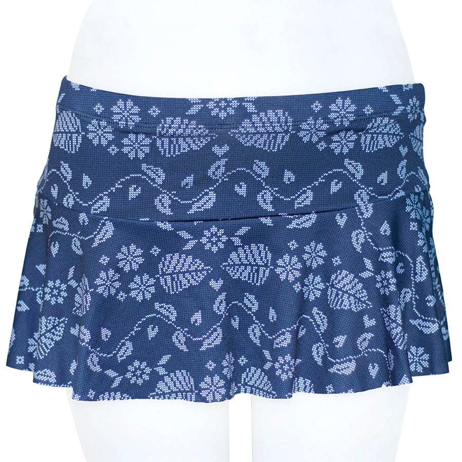 Loco Boutique Floral Stitch Flared Skort-1