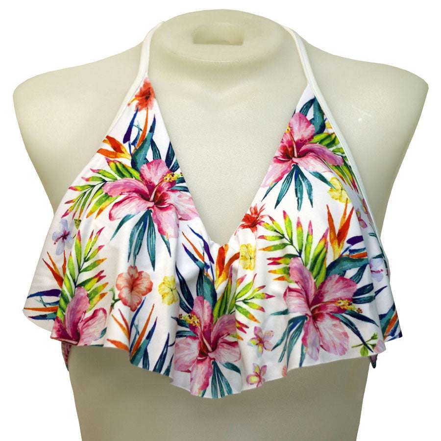 Loco Boutique Floral Flounce Front Tankini Top-0
