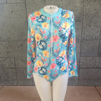 Hawaiian Flower Long Sleeve One Piece-1