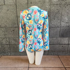 Hawaiian Flower Long Sleeve One Piece-2