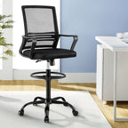 NNEDSZ Artiss Office Chair Drafting Chairs Stool Computer Desk Studios Mesh Black