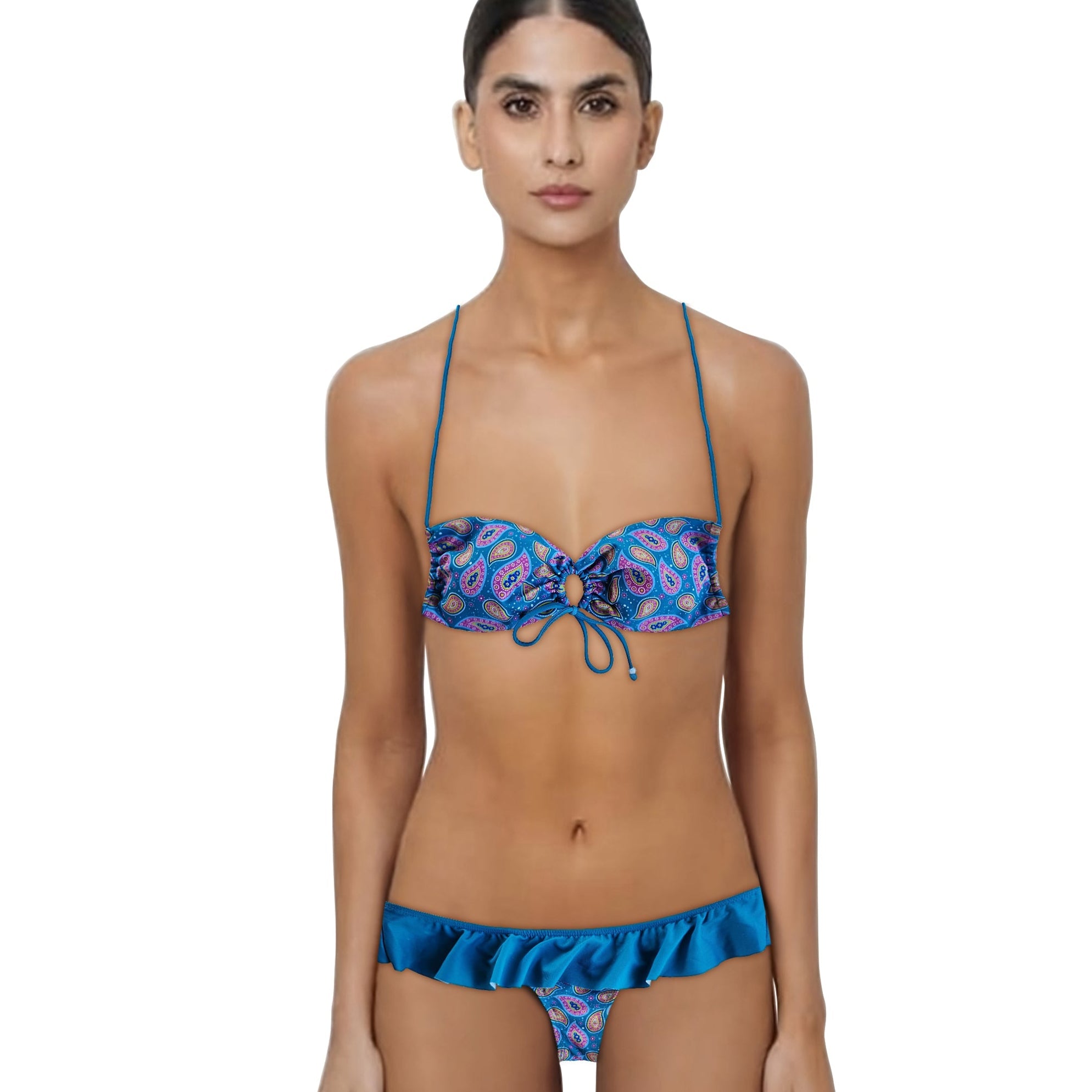 Loco Boutique Paisley Skirted Bikini Bottom-0