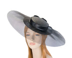 Bespoke black wide brim boater hat-0