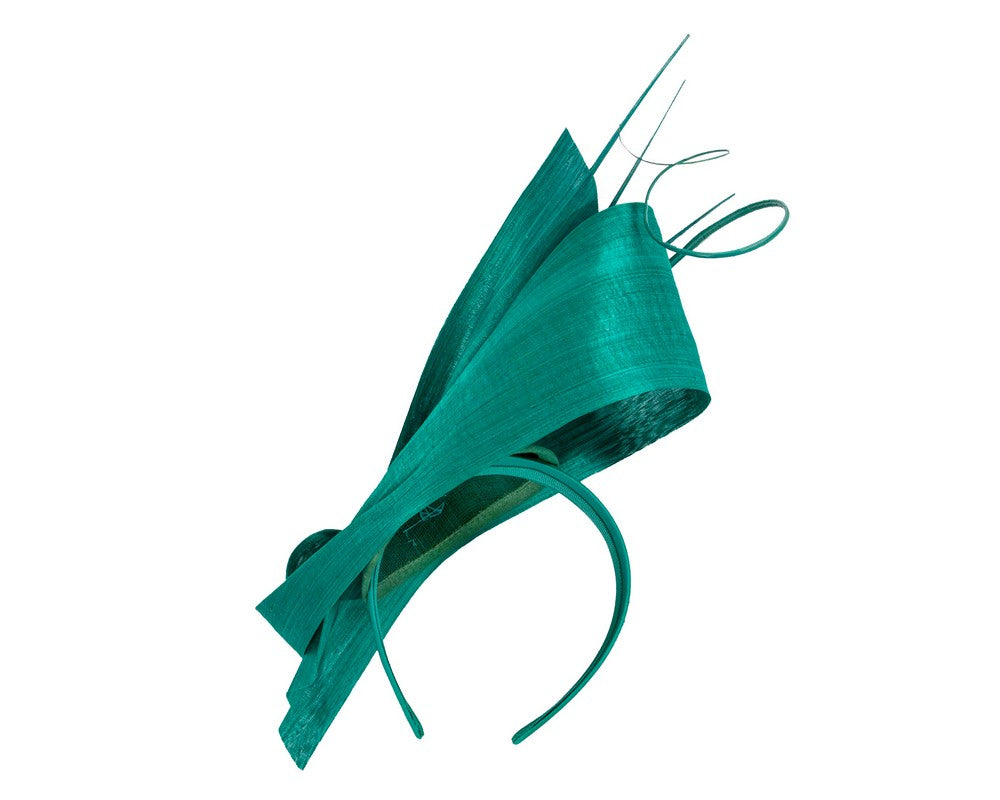 Edgy teal green fascinator by Fillies Collection-3