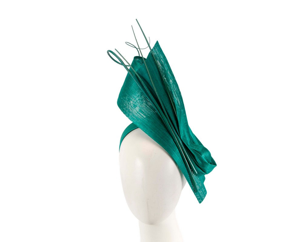 Edgy teal green fascinator by Fillies Collection-0