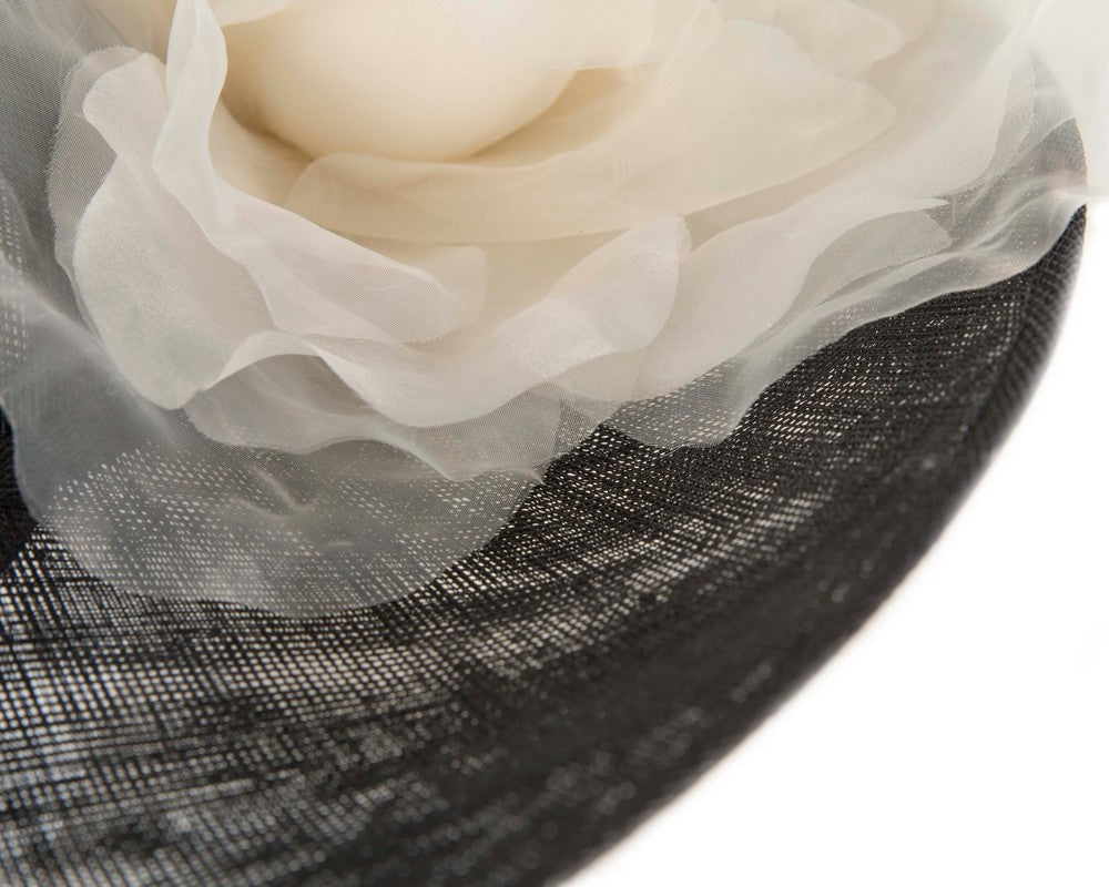 Large black & cream racing fascinator hat by Fillies Collection-4