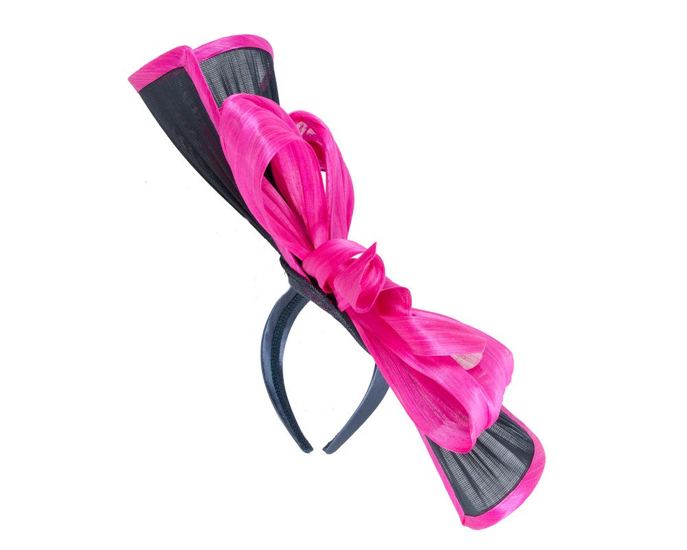 Large navy fuchsia jinsin racing fascinator Fillies Collection-3