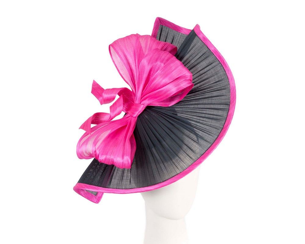 Large navy fuchsia jinsin racing fascinator Fillies Collection-0